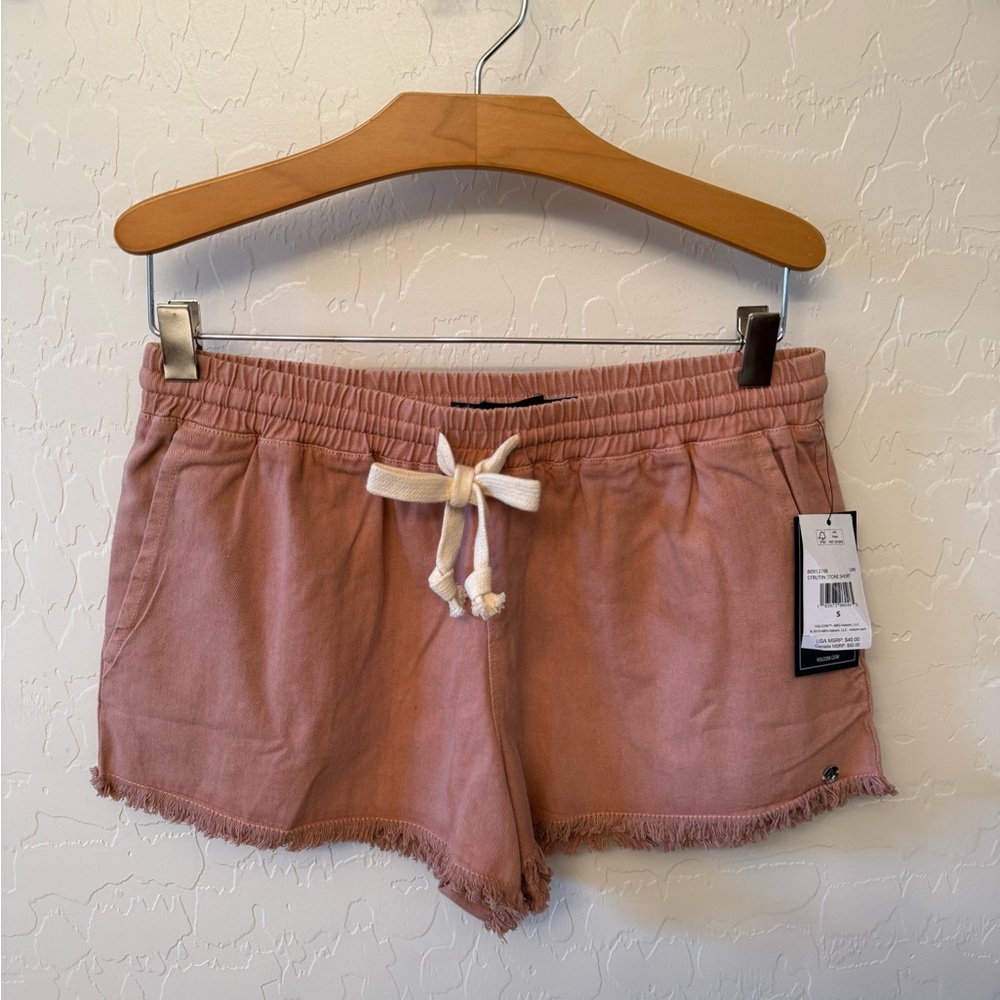 Volcom Strutin Stone Shorts in Light Pink NWT
